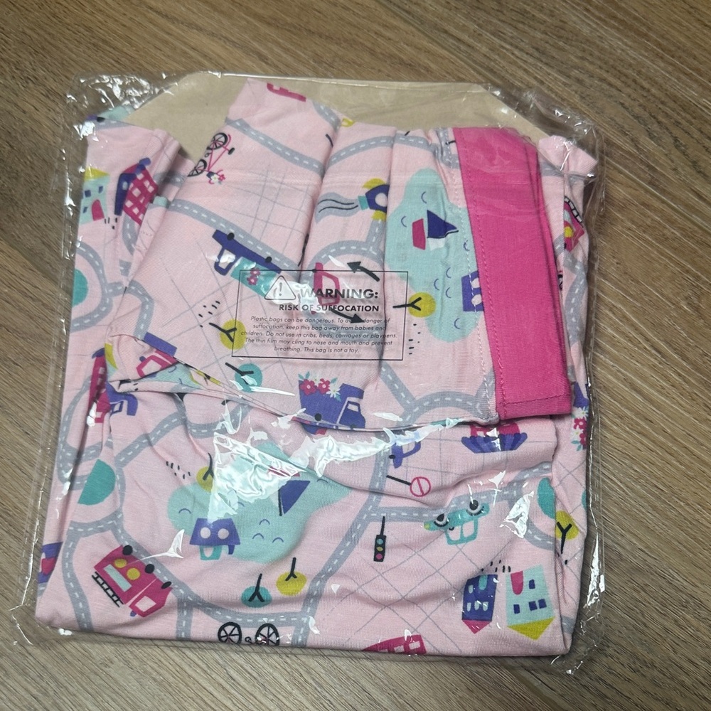Little Sleepies Rosy Road Trip Bamboo Pajama Set 3T NWT Pink Long Sleeve 2PC - Picture 6 of 6